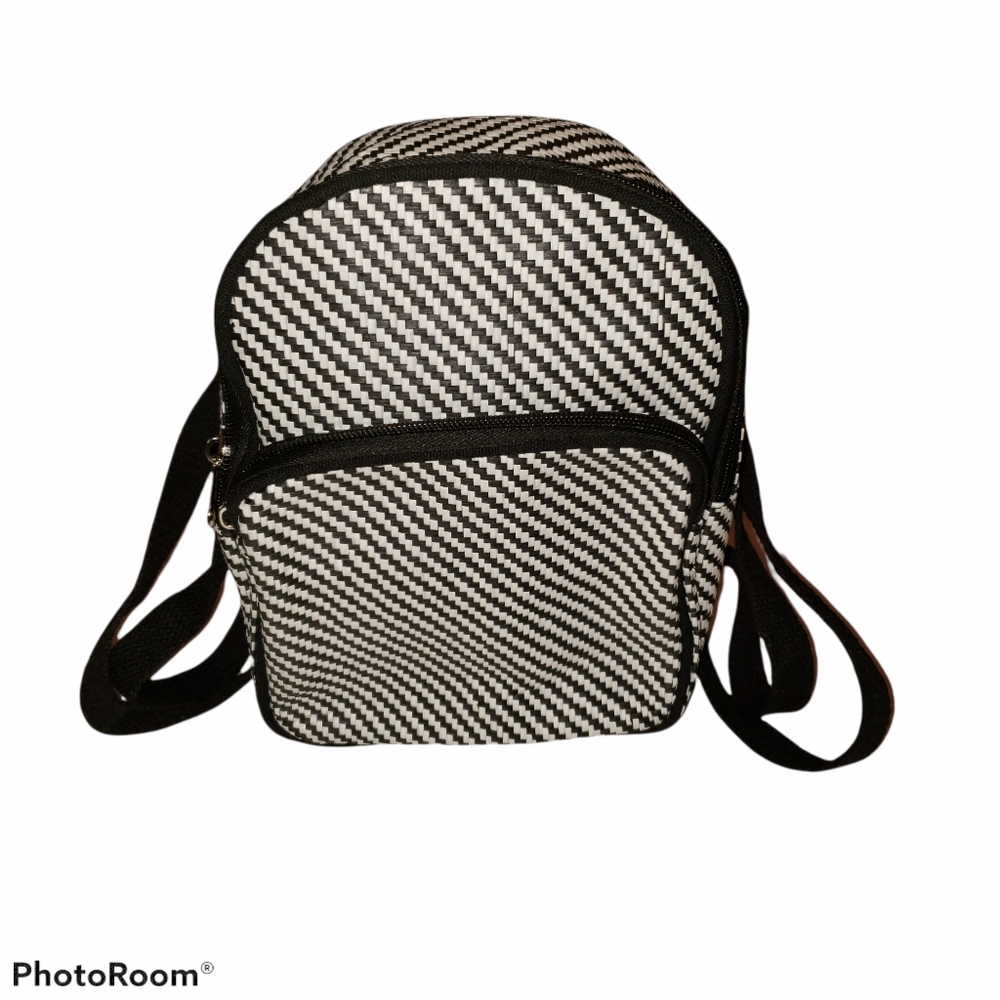 Mini Black/White Checked Backpack. - image 1